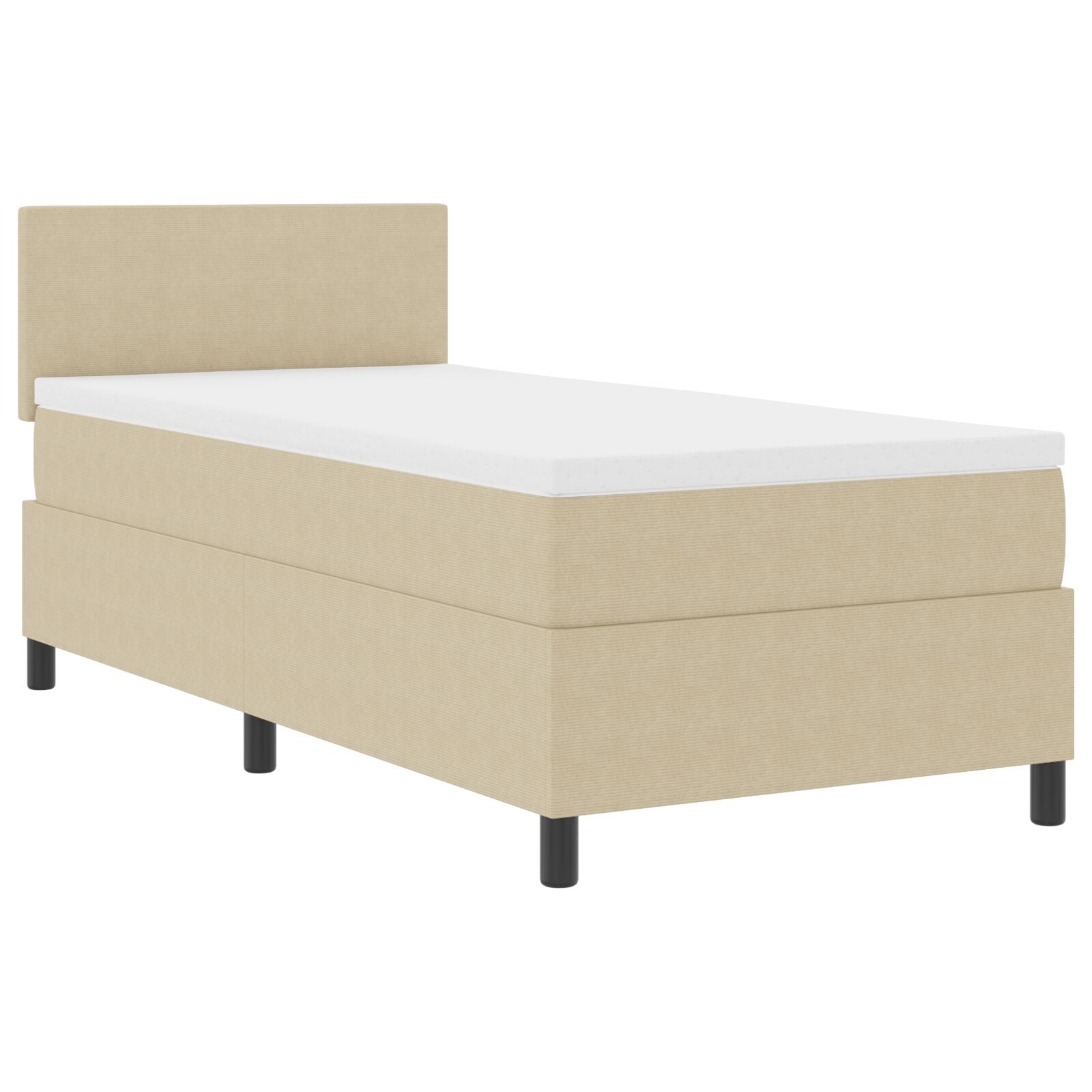 Box Spring Bed Met Matras Lichtgroen Grijs 80X200 Cm Corduroy Stof