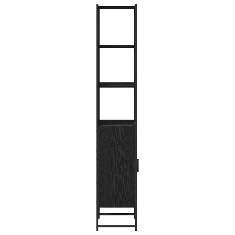 Badkamerkast Zwart Eiken 33X33X185,5 Cm Engineered Wood