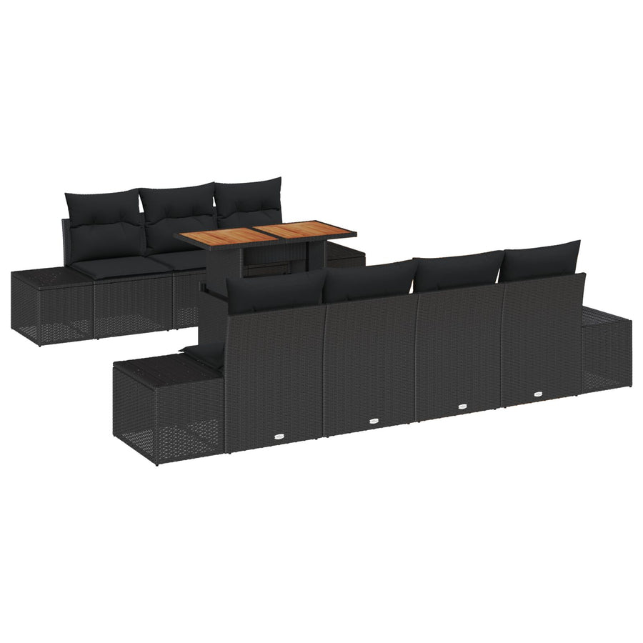 Tuinsofa Set Set Van 8 Zwart En Bruin