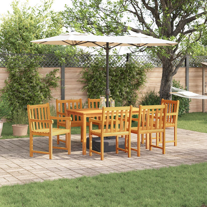 7-Delige Tuin Eetset Van Massief Acaciahout Tafellengte van 140 cm 6-zitter