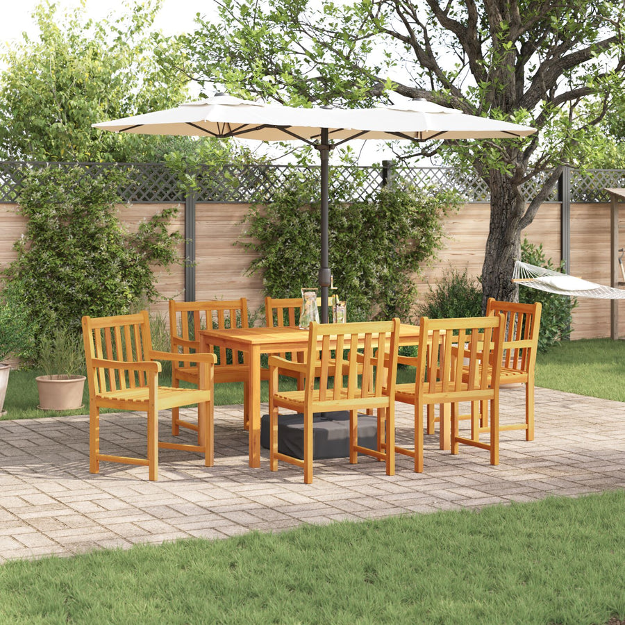 7-Delige Tuin Eetset Van Massief Acaciahout Tafellengte van 140 cm 6-zitter