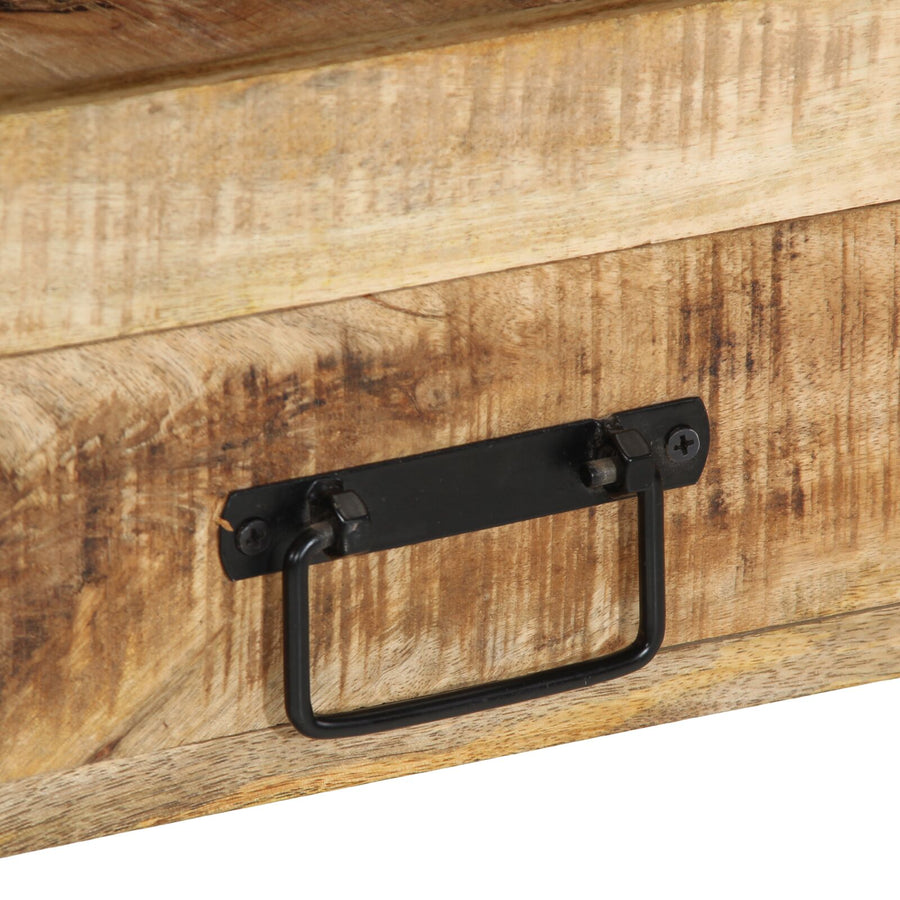 Bijzettafels Zwart En Metaal 90 x 33 x 75 cm Massief mangohout