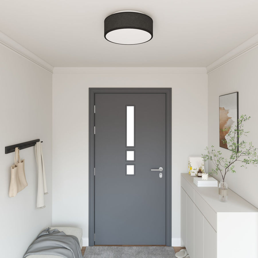 Plafondlampen Inbouw Ø 38 Cm Stof E27 Ø38 x 13.5 cm Zwart zonder sterrenlampenkap