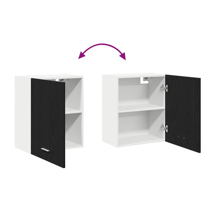 Hangkasten - 2 Stuks - Zwart Eiken, 100X31X60 Cm - Gemaakt Van Bewerkt Hout