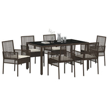 7-Delige Tuintafel Met Kussens Bruin Poly Rattan