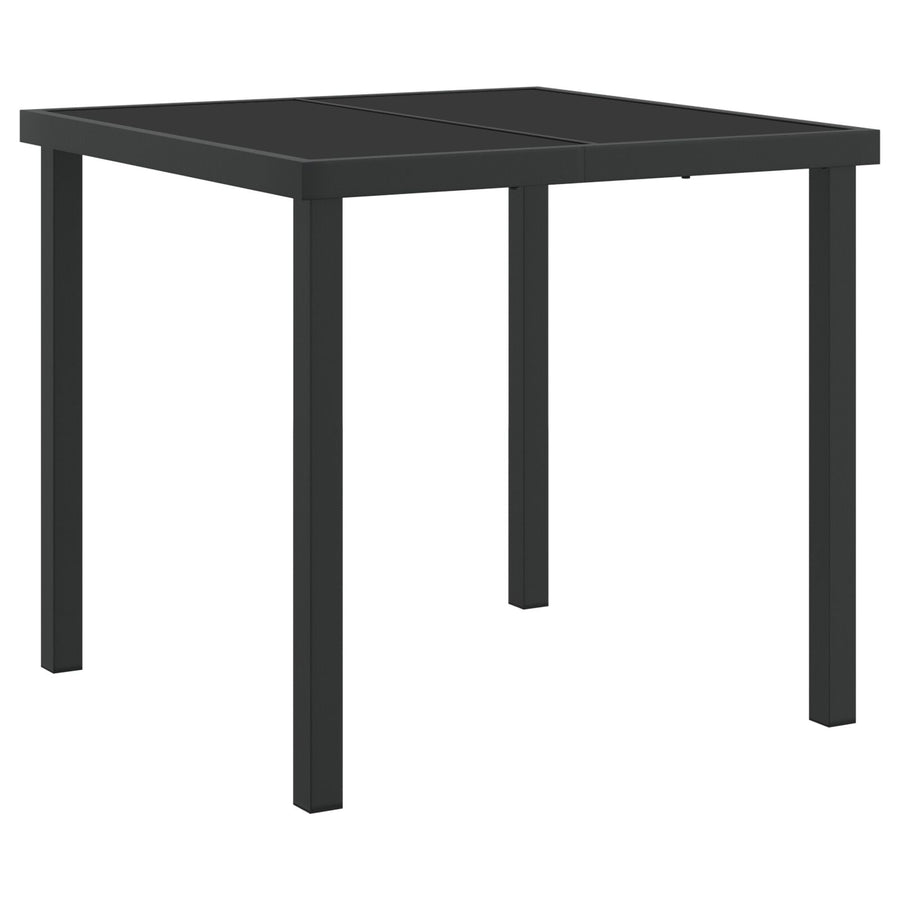 3-Delige Tuin Eettafel Set Zwart Poly Rattan
