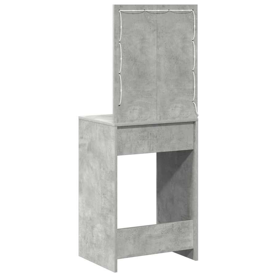 Make-Up Tafel Met Led Lichten In , Beton grijs 50 x 41 x 135 cm