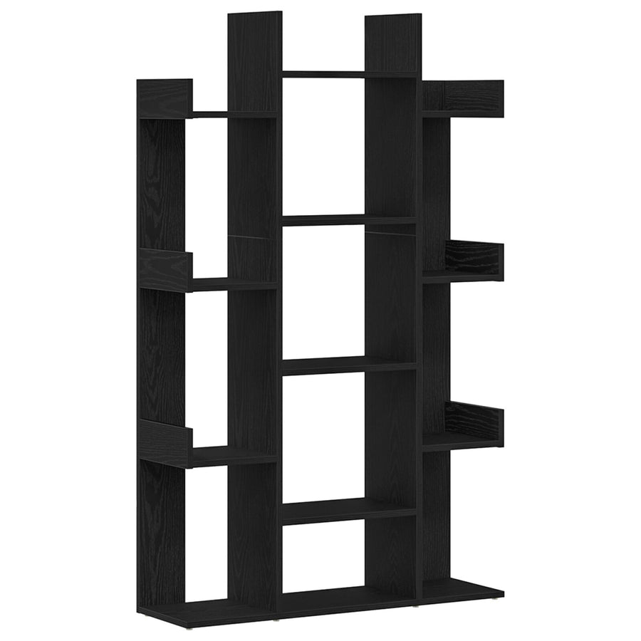 Boekenkast Zwart Eiken 86X25,5X140 Cm Bewerkt Hout
