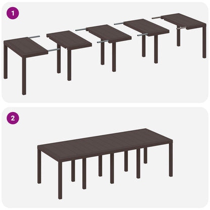 9-Delige Tuin Eettafel Set Met Kussens Bruin Poly Rattan