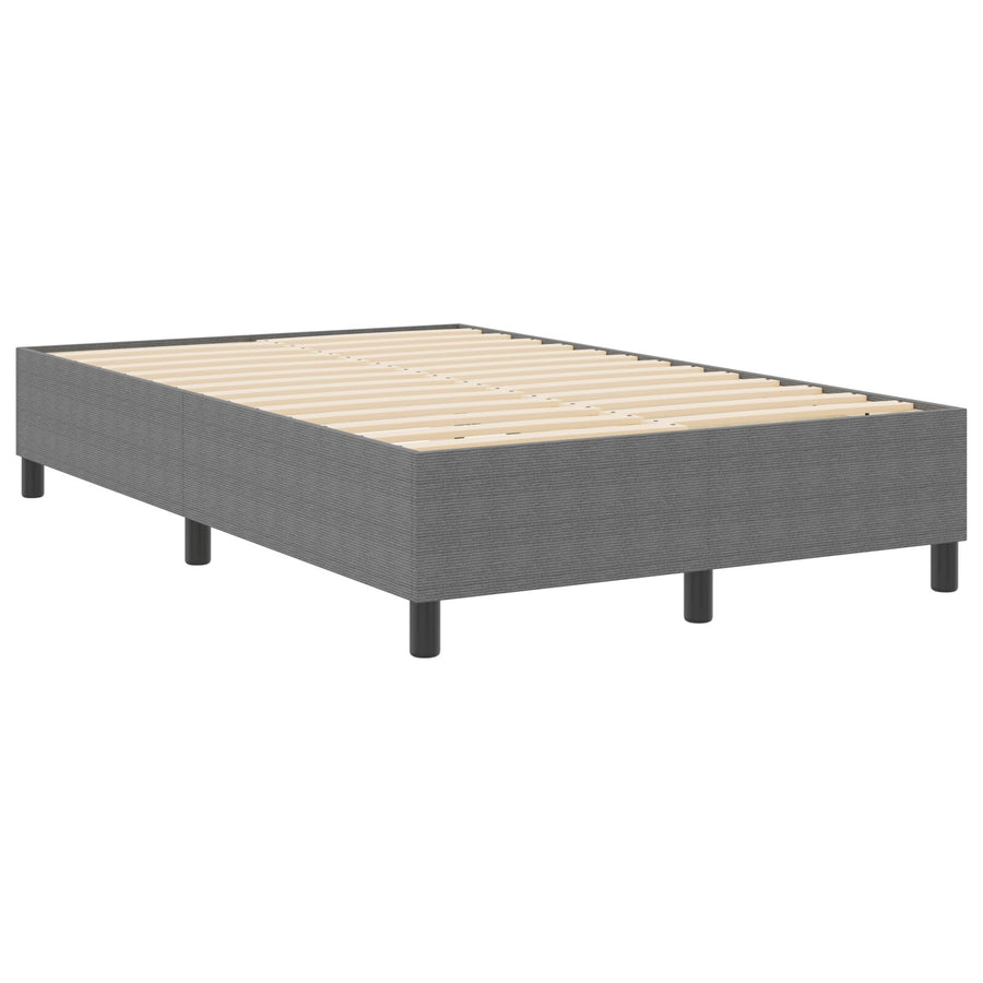 Boxspring Bed Corduroy Stof Lichtgrijs 120 x 200 cm