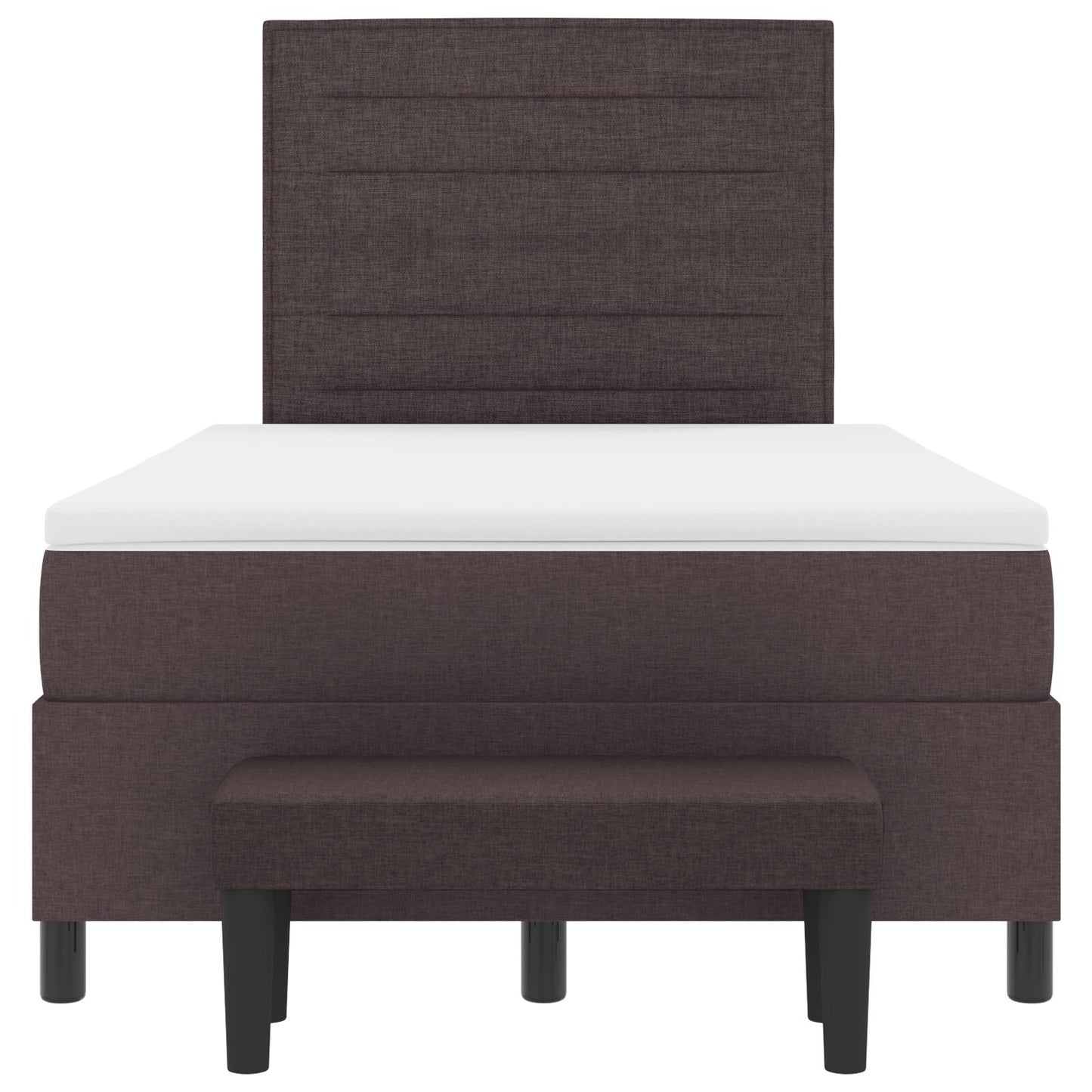 Boxspring Bed Met Matras & Bank Stof Donkerbruin 120 x 200 cm Lijnen ontwerp