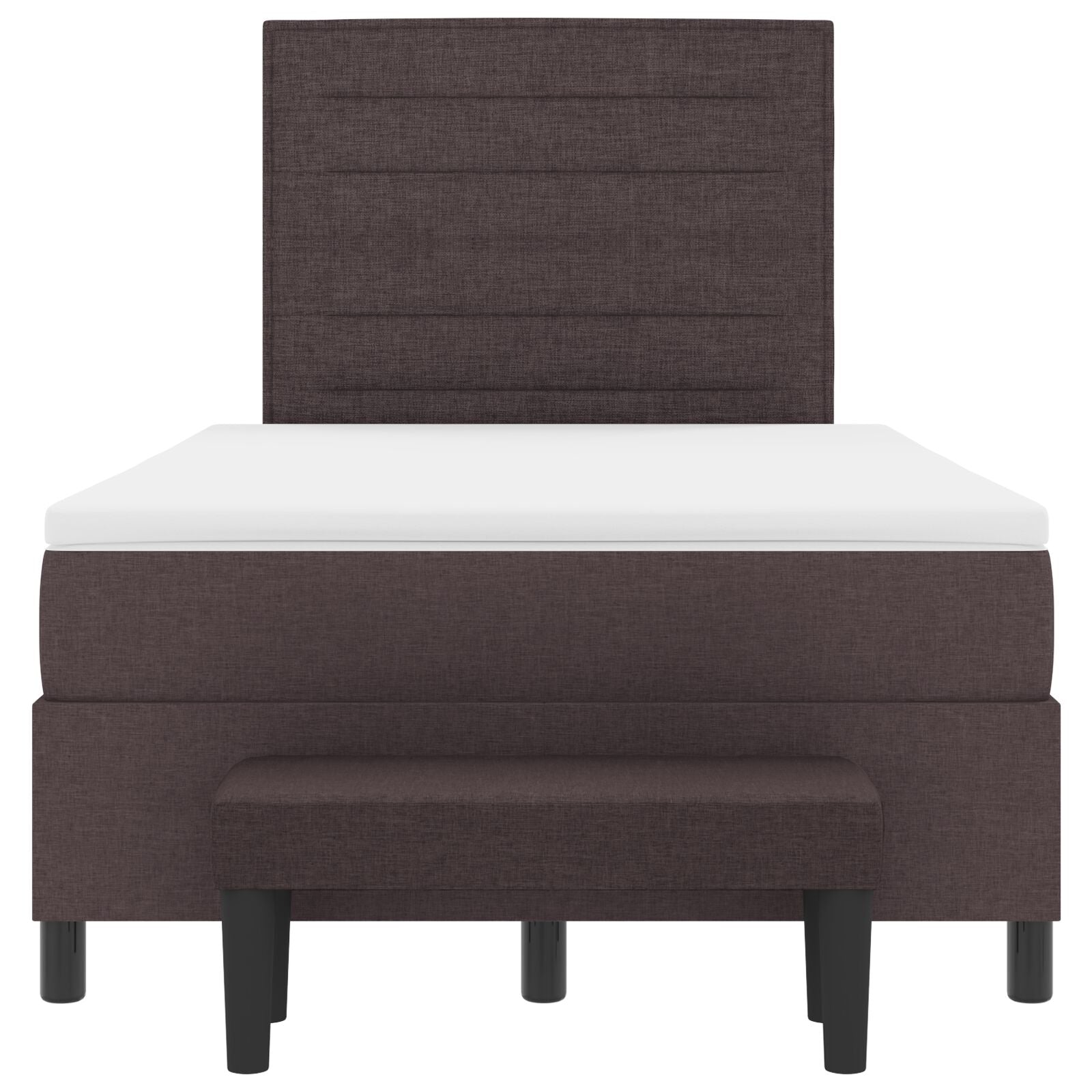 Boxspring Bed Met Matras & Bank Stof Donkerbruin 120 x 200 cm Lijnen ontwerp