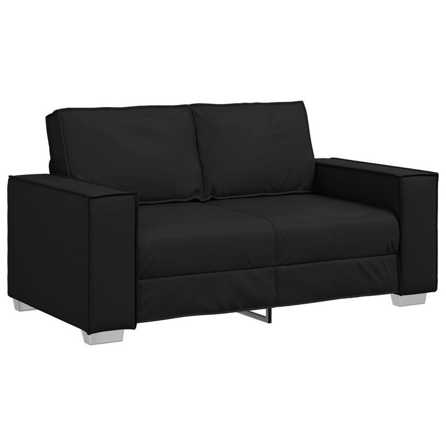 Loveseat Bank Kunstleer Zwart 120 cm
