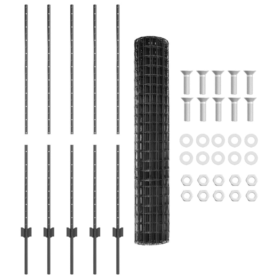 Tuinhek Set Set Van 2 Grijs Metaal 10 X 1.4 Meter