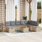 Loungeset polyrattan 9-delig beige