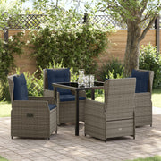 Garden Dining Set 5 pcs Grey Poly rattan