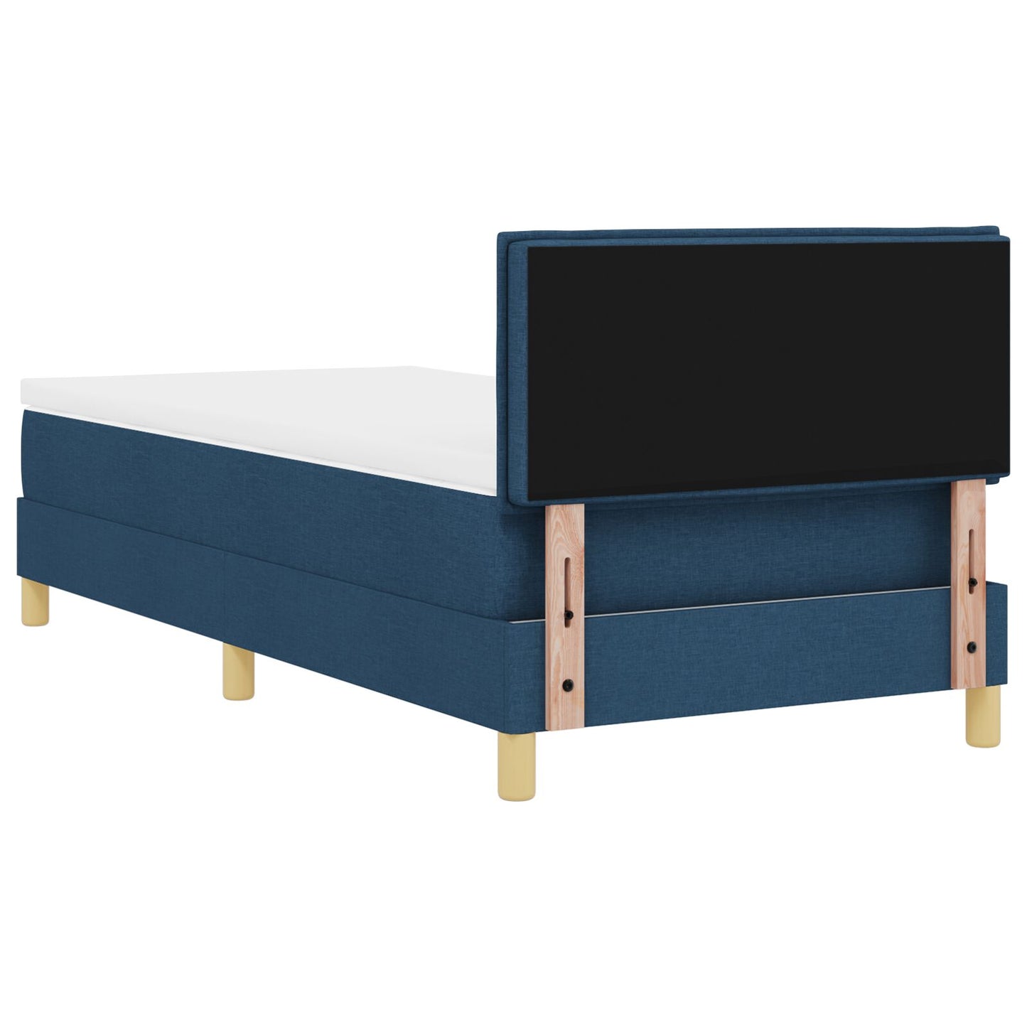 Boxspring Bed Met Matras Stof Blauw 90 x 200 cm Lijnenontwerp