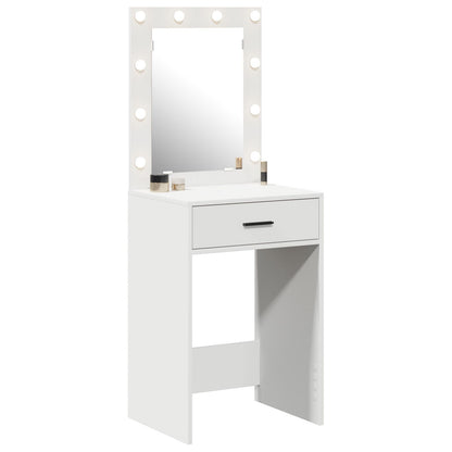 Kaptafel Met Led-Lampjes Wit 50 x 41 x 135 cm