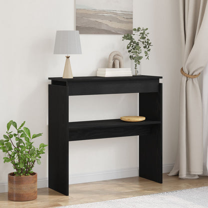 Console Tafel Gemaakt Van Hout Zwart eiken 80 x 30 x 80 cm