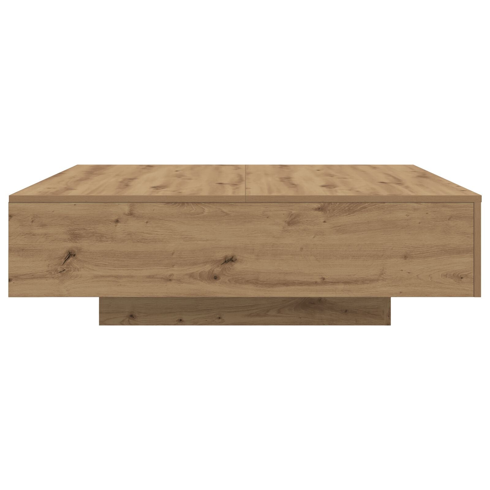 Salontafel Ambachtelijk Eiken Bewerkt Hout 100 X 100 X 31 Cm