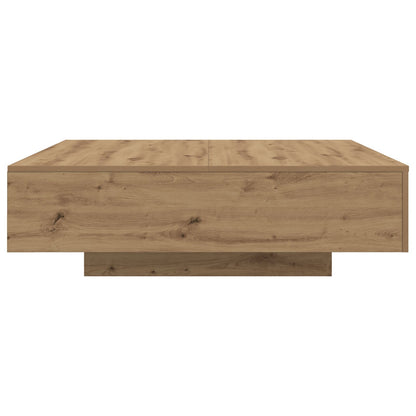 Salontafel Ambachtelijk Eiken Bewerkt Hout 100 X 100 X 31 Cm