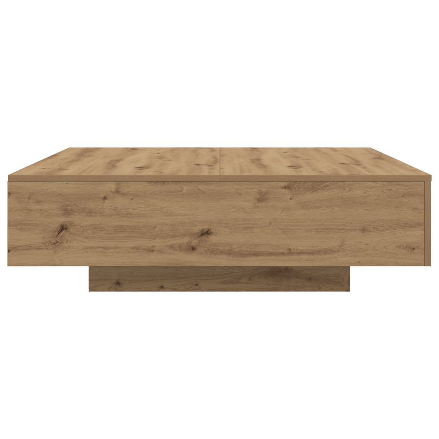 Salontafel Ambachtelijk Eiken Bewerkt Hout 100 X 100 X 31 Cm