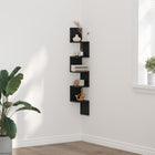 Corner Shelf with Shelf Black Oak 20 x 20 x 127.5 cm Engineered Wood