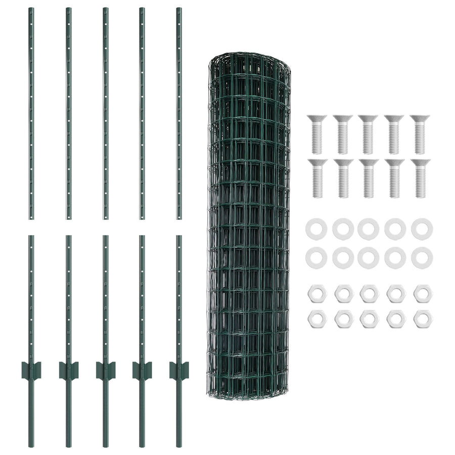 Tuinhekje Set Set Van 2 Groen Metaal 10 X 1.2 M Uitbreidbaar