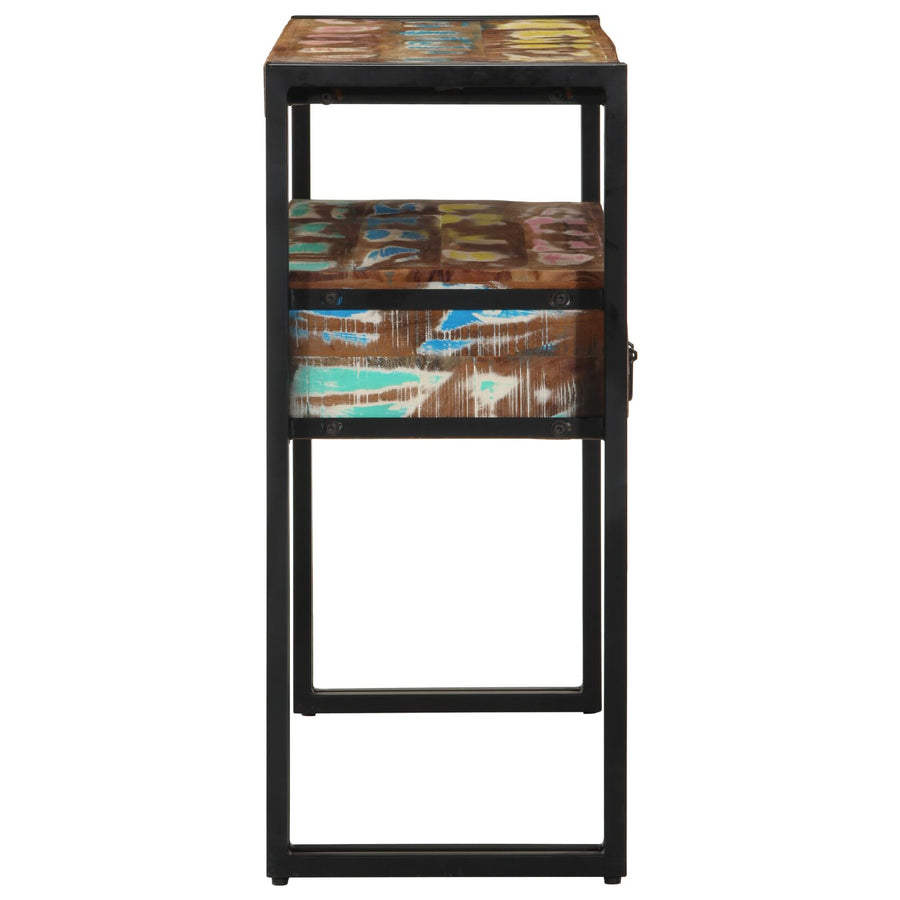 Bijzettafels Meerkleurig & Metaal 90 x 33 x 75 cm Massief gerecycled hout