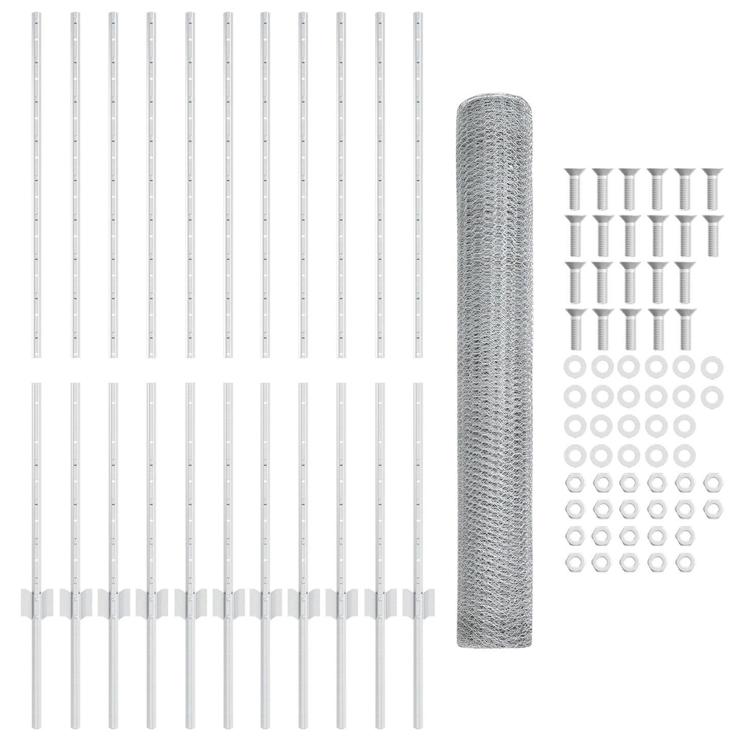 Tuinhekset Set Van 2 Gegalvaniseerd Staal 25 X 1.2 M Tuinhek