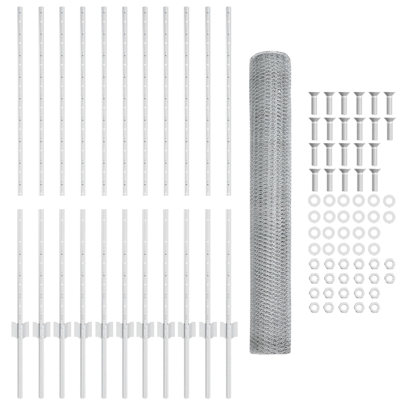 Tuinhekset Set Van 2 Gegalvaniseerd Staal 25 X 1.2 M Tuinhek