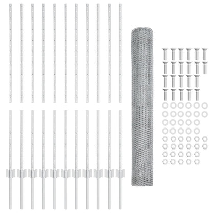 Tuinhekset Set Van 2 Gegalvaniseerd Staal 25 X 1.2 M Tuinhek