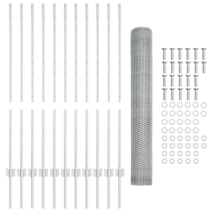 Tuinhekset Set Van 2 Gegalvaniseerd Staal 25 X 1.2 M Tuinhek