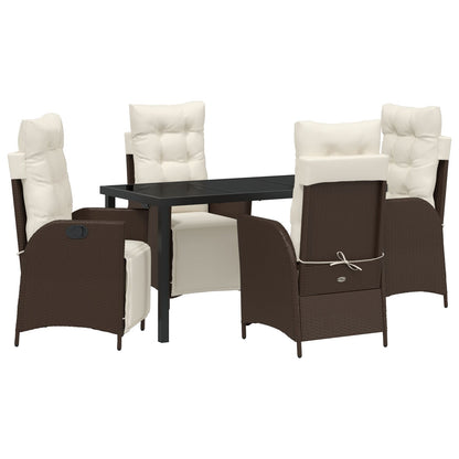 5-Delige Tuin Eetset Bruine Poly Rattan