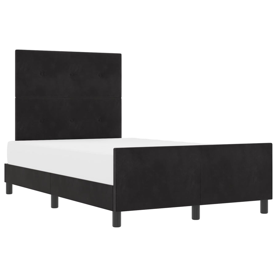 Zwarte Fluwelen Bedbodem 120X200 Cm Crème