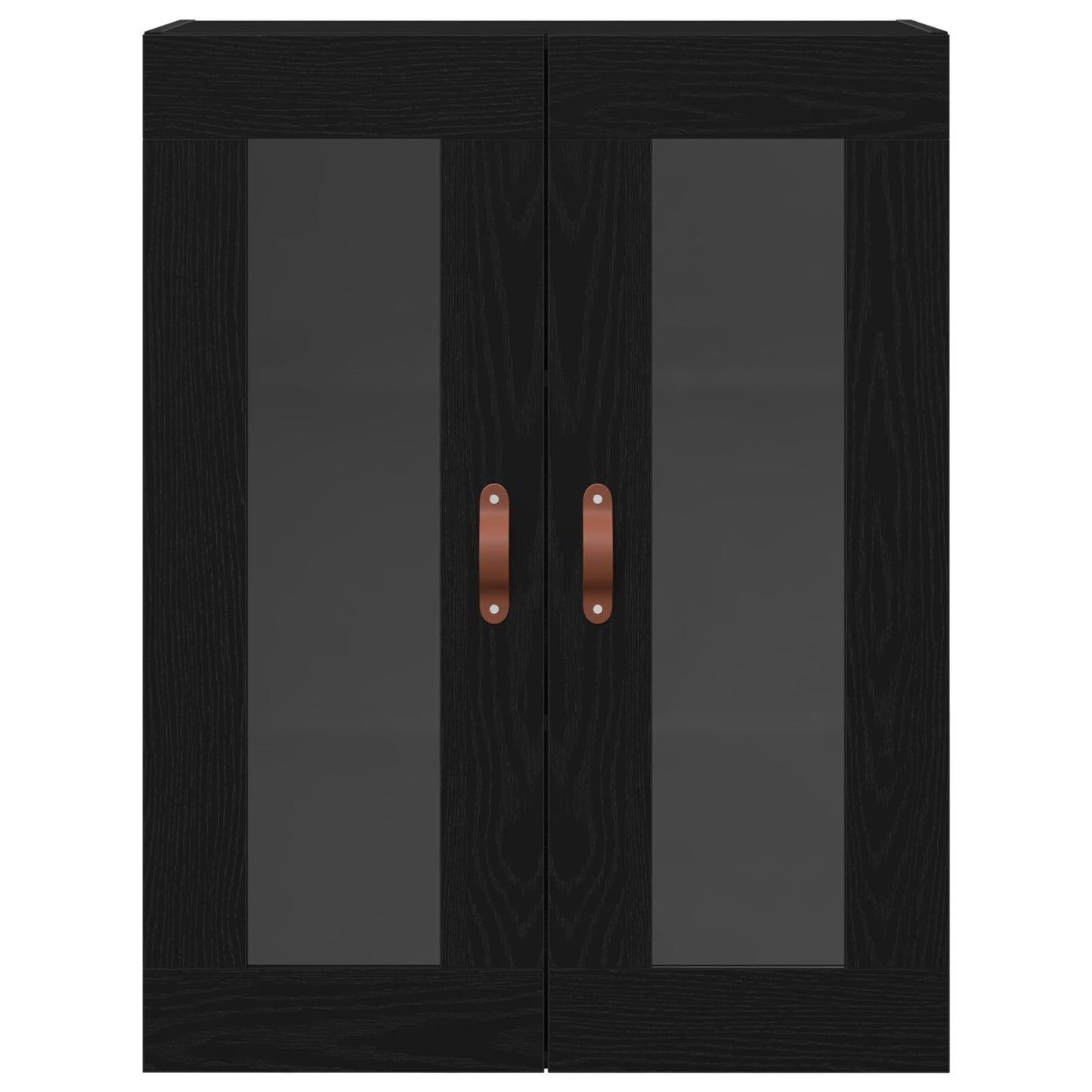 Wandkast Met Glazen Deuren Zwart Eiken 69,5X34X90 Cm