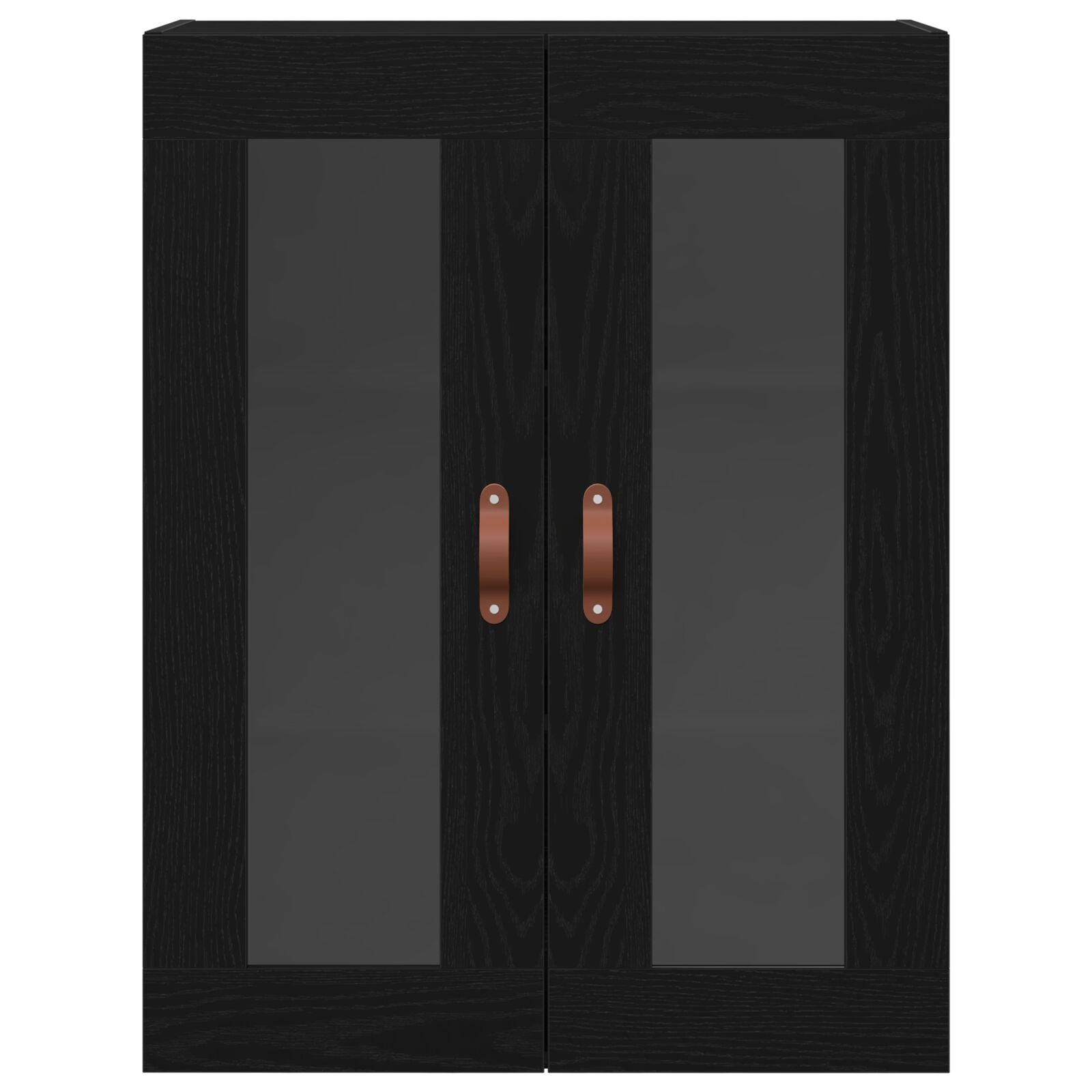 Wandkast Met Glazen Deuren Zwart Eiken 69,5X34X90 Cm
