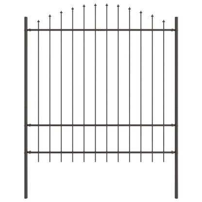 Tuinafscheiding Met Hoepel Top 6,8X1,75 M Staal Grijs 6,8 m 150-175 cm