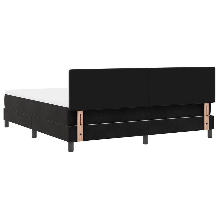 Boxspringbed Met Matras Zwart Super King Velvet Blauw