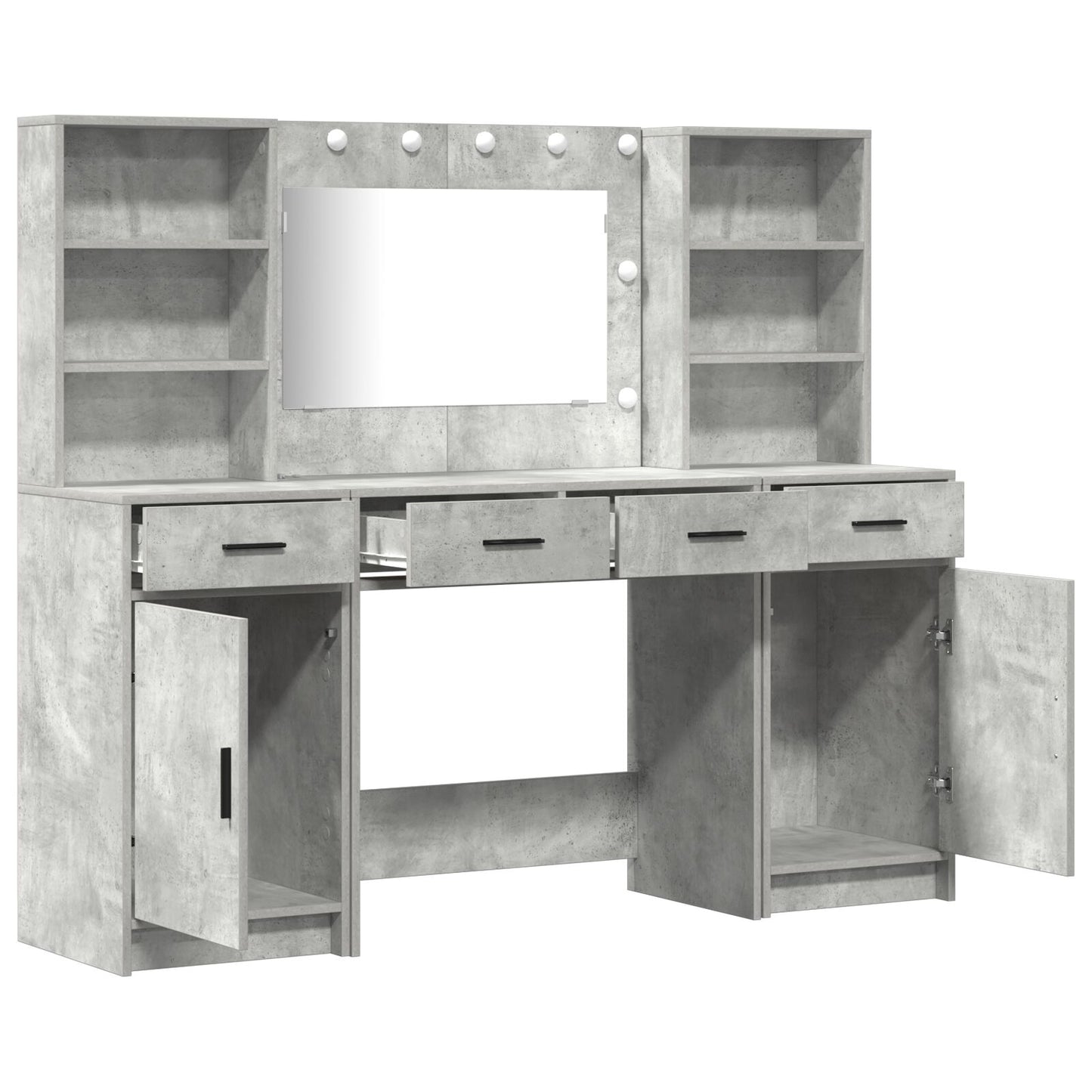 3-Delige Kaptafel Set Betonnen Grijs Gengineerd Hout