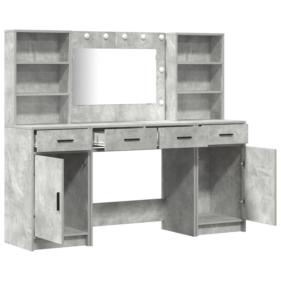 3-Delige Kaptafel Set Betonnen Grijs Gengineerd Hout