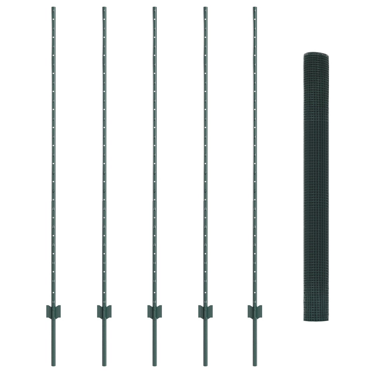Gelast Gaashek Met 5 U-Palen Groen 1.6X10 M Staal
