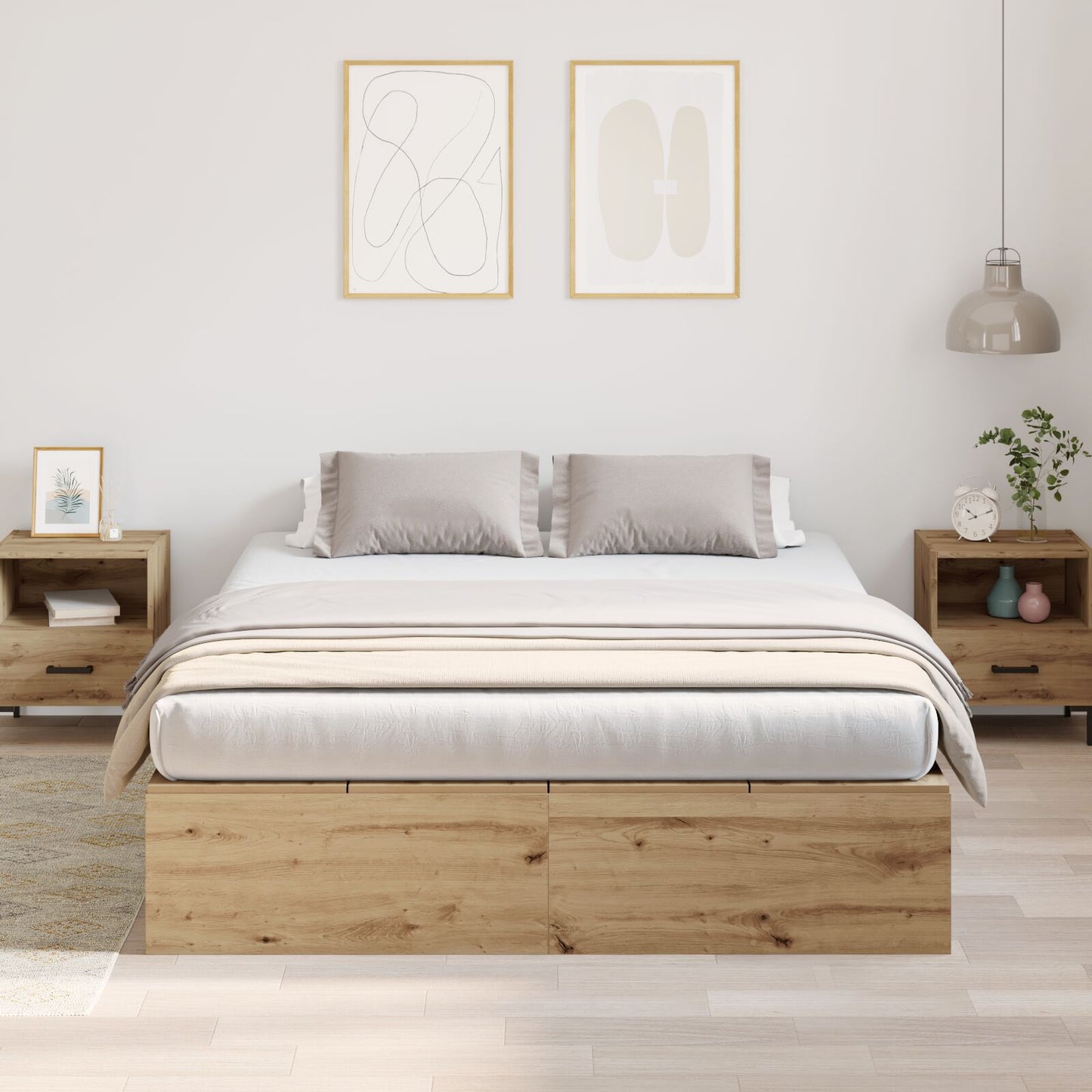 Opbergbedframe Artisan Eiken 150 x 200 cm