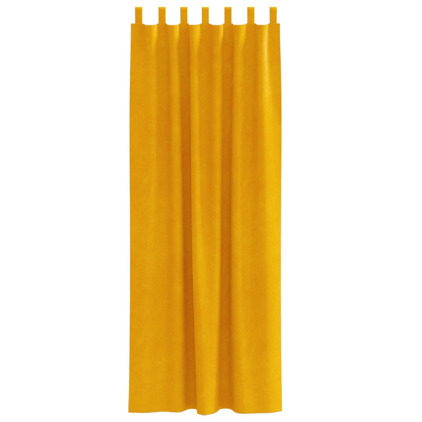 Blackout Gordijnen Met Hanglussen 2 Stk Fluweel Mosterdgeel 140 x 260 cm met ophanglussen