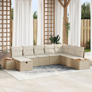 Modulaire tuinbankset 8 personen poly rattan beige