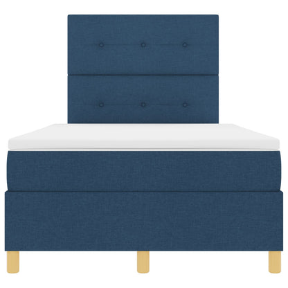 Boxspring Bed Met Matras Blauw 120X200 Cm Stof Blauw