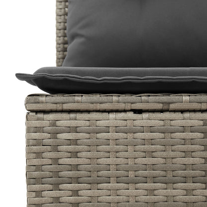 7-Delige Tuin Sofa Set Met Kussens Grijs Poly Rattan Gegalvaniseerd Staal