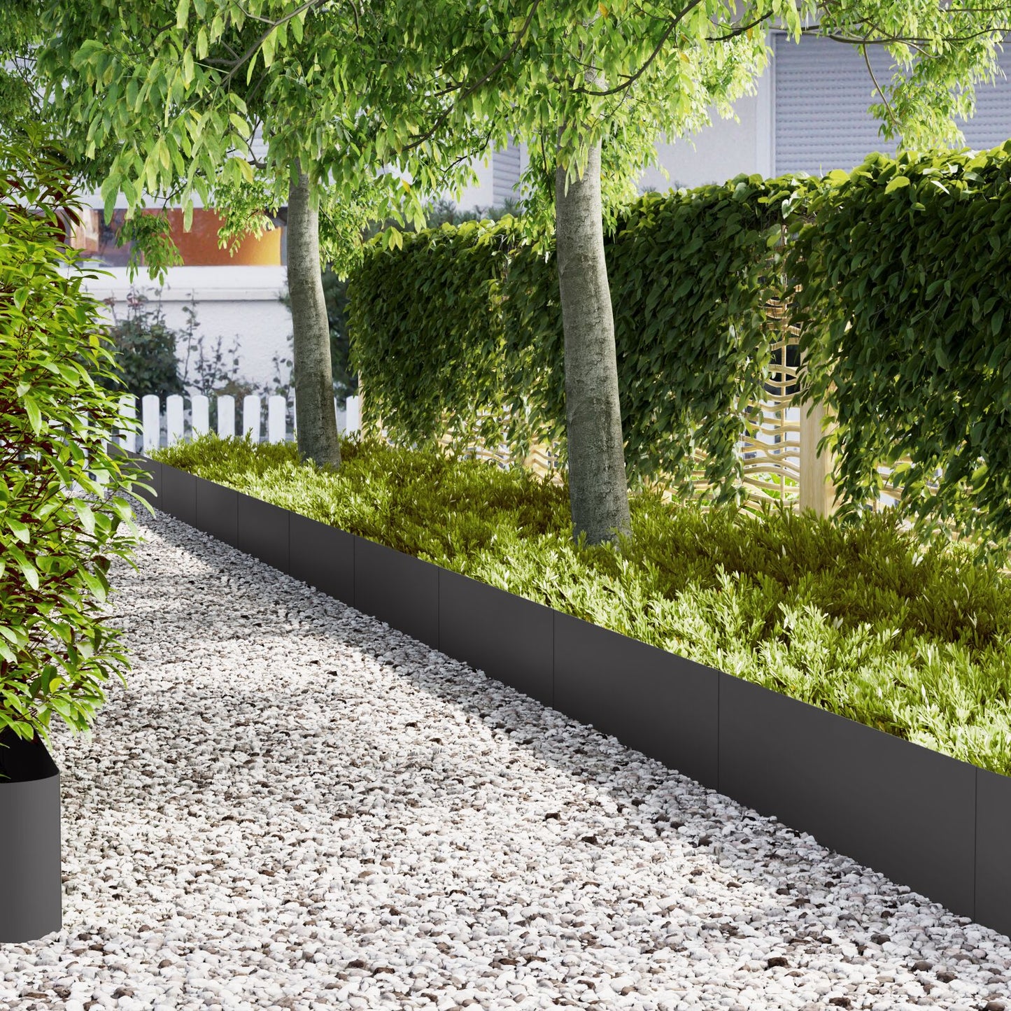 Tuinranden 20 Stuks 100X0,5X30 Cm Kunststof 100 x 0.5 x 30 cm Zwart