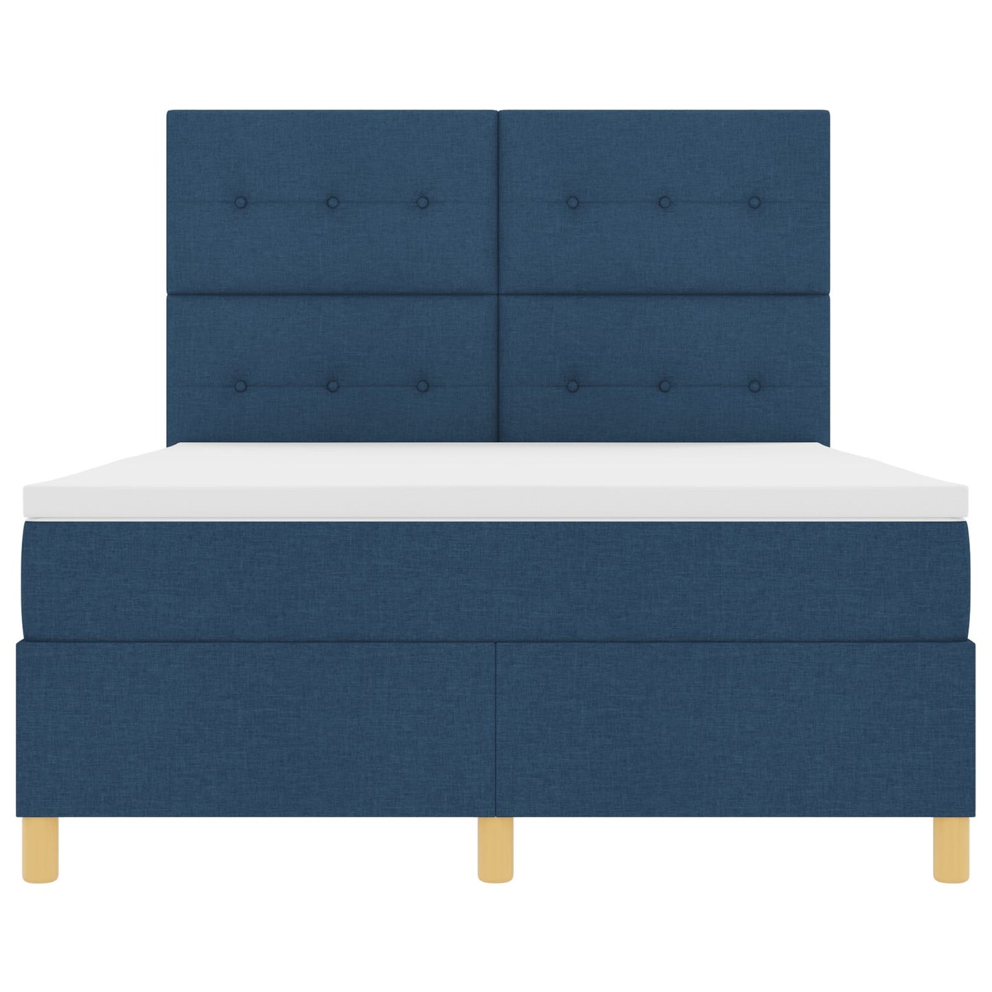 Boxspring Bed Met Matras Blauw 140X200 Cm Stof Blauw