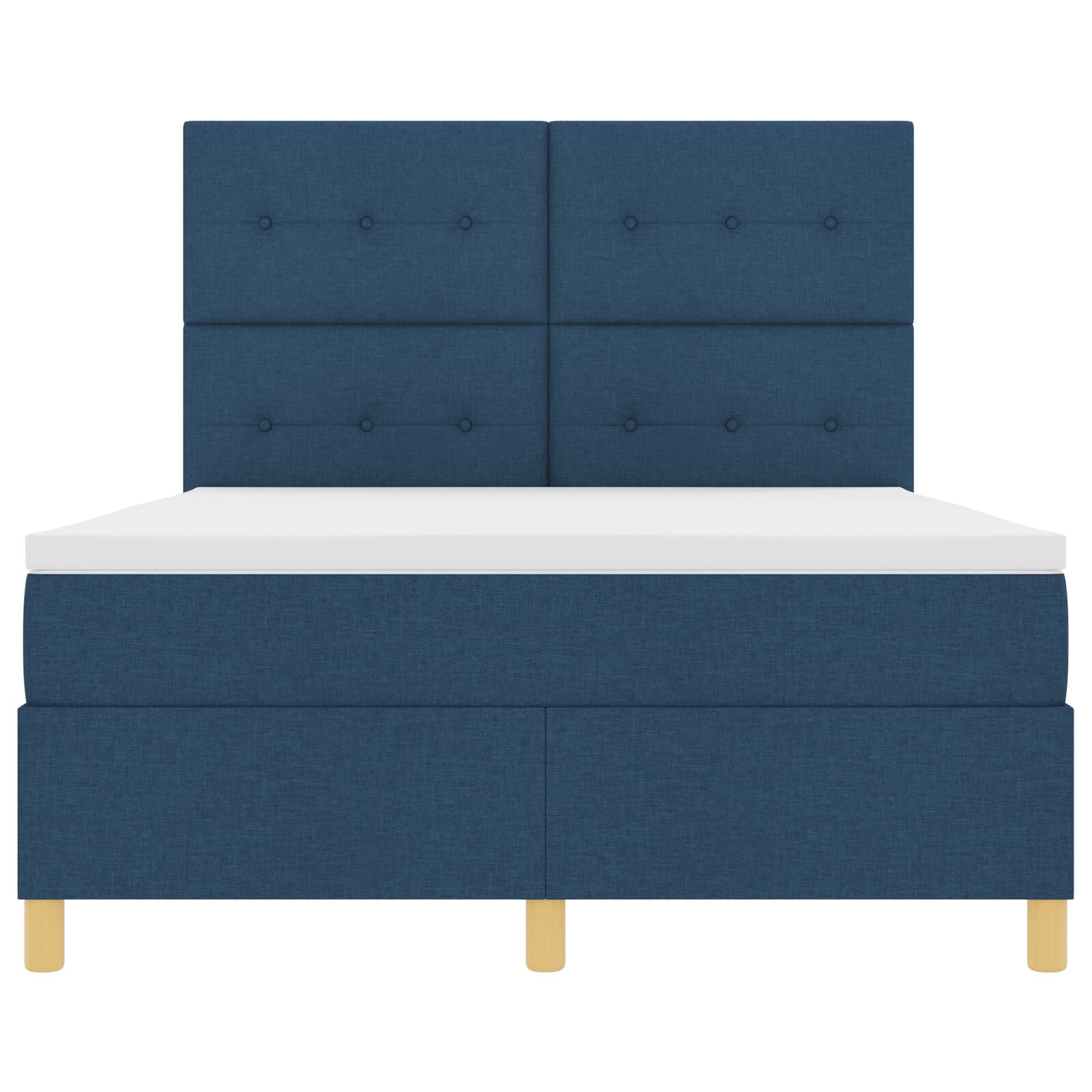 Boxspring Bed Met Matras Blauw 140X200 Cm Stof Blauw